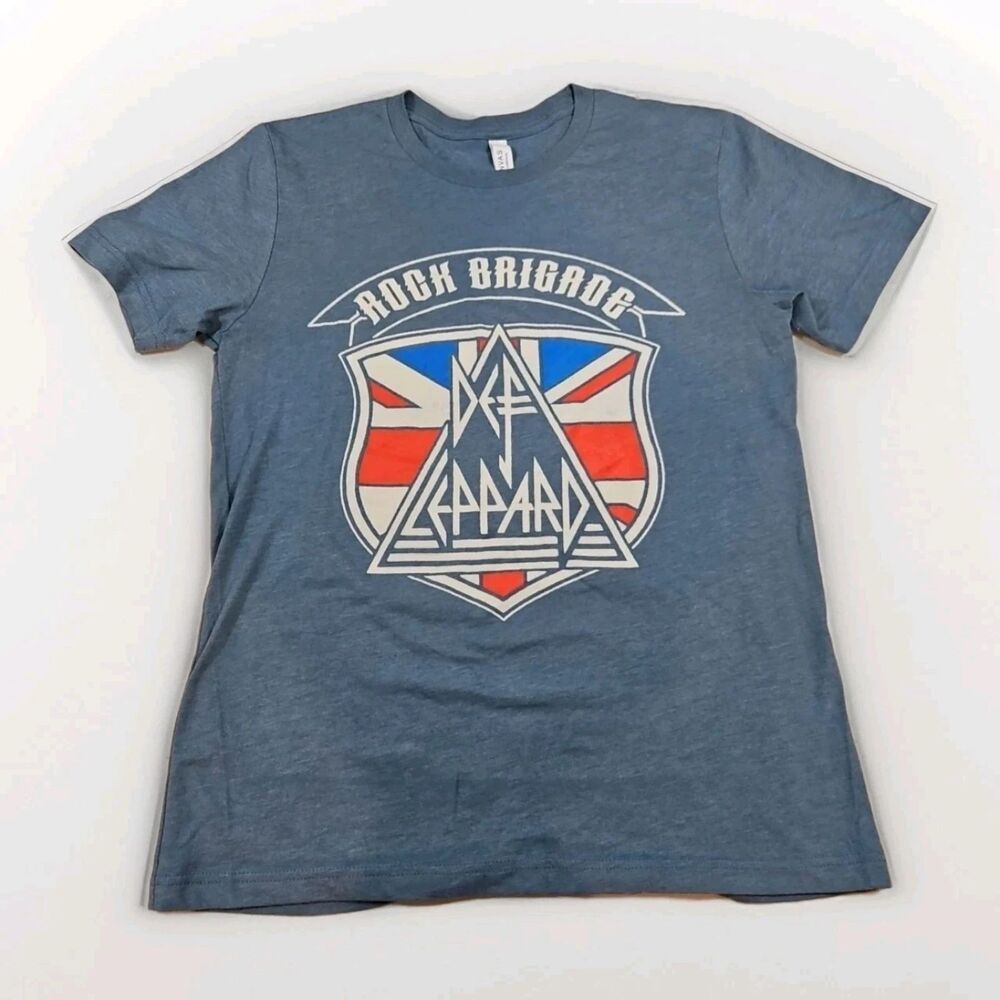 Def Leppard Rock Brigade 2022 Tour Blue 2 Sided Concert T-Shirt Sz XXL 2XL
